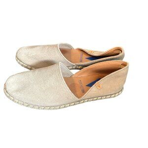 Verbenas Carmen Ecru Suede Espadrilles Flats Size 38 7.5